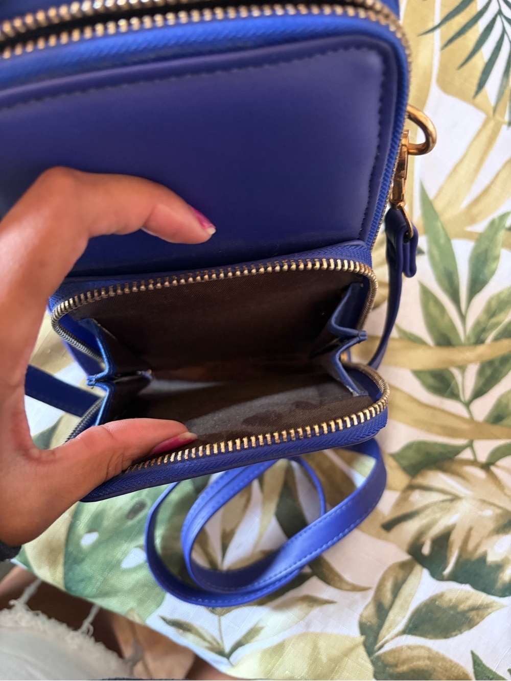 Blue Crossbody Wallet Purse - Small Zip Organizer